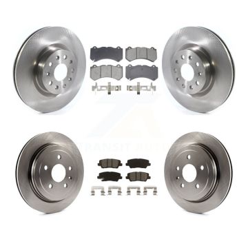 Front Rear Disc Brake Rotors And Semi-Metallic Pads Kit For Cadillac CTS K8S-103893