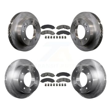 Front Rear Brake Rotor & Semi-Metallic Pad Kit For GMC Chevrolet Sierra 2500 HD Silverado K8S-103930