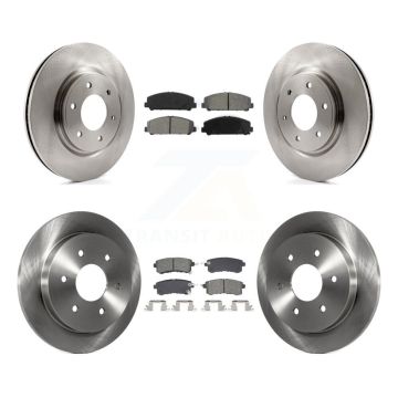 Front Rear Brake Rotor Semi-Metallic Pad Kit For 2017-2019 Nissan Armada With Solid K8S-103942
