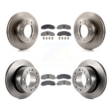 Front Rear Disc Brake Rotors And Semi-Metallic Pads Kit For Ram 2500 3500 K8S-103944