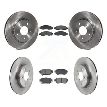 Front Rear Brake Rotors Semi-Metallic Pad Kit For Nissan LEAF With Electric Parking K8S-103945