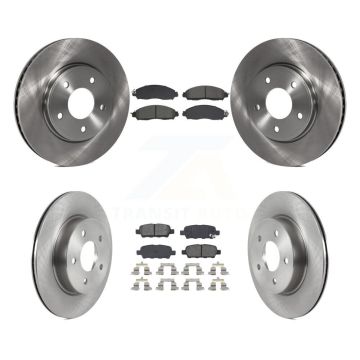 Front Rear Brake Rotors Semi-Metallic Pad Kit For Nissan LEAF With Electric Parking K8S-103946
