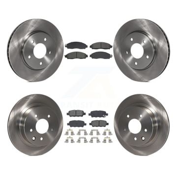 Front Rear Brake Rotors & Semi-Metallic Pad Kit For Nissan LEAF With Manual Parking K8S-103947