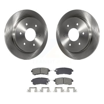 Rear Disc Brake Rotors Semi-Metallic Pad Kit For 2017-2019 Nissan Armada With Solid Rotor K8S-104046