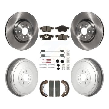 Front Rear Brake Rotors Semi-Metallic Pad Drum Kit (7Pc) For 2015-2021 Ram ProMaster City K8S-104066