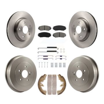 Front Rear Brake Rotor Semi-Metallic Pad Drum Kit (7Pc) For 2006-2008 Suzuki Grand Vitara K8S-104067