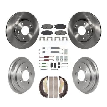 Front Rear Disc Brake Rotors Semi-Metallic Pad Drum Kit (7Pc) For 2020-2023 Hyundai Venue K8S-104071