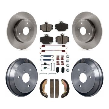 Front Rear Disc Brake Rotors Semi-Metallic Pads And Drum Kit (7Pc) For Smart Fortwo K8S-104073