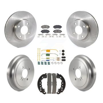Front Rear Disc Brake Rotors Semi-Metallic Pads And Drum Kit (7Pc) For Nissan Kicks Versa K8S-104074