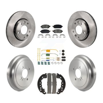 Front Rear Disc Brake Rotors Semi-Metallic Pads And Drum Kit (7Pc) For Nissan Kicks K8S-104075