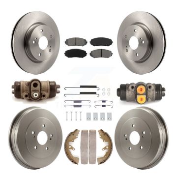 Front Rear Disc Brake Rotor Semi-Metallic Pad Drum Kit (9Pc) For 2008 Suzuki Grand Vitara K8S-104088