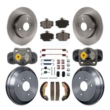 Front Rear Disc Brake Rotors Semi-Metallic Pads And Drum Kit (9Pc) For Smart Fortwo K8S-104089