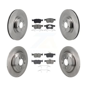 Front Rear Disc Brake Rotors And Semi-Metallic Pads Kit For 2022-2023 Ford Maverick K8S-104104