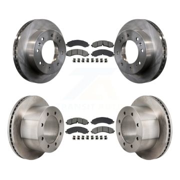 Front Rear Brake Rotor & Semi-Metallic Pad Kit For GMC Sierra 3500 HD Chevrolet Silverado K8S-104118