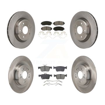Front Rear Disc Brake Rotors And Semi-Metallic Pads Kit For 2021-2023 Acura TLX 2.0L K8S-104138