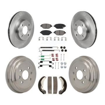 Front Rear Brake Rotor Semi-Metallic Pad And Drum Kit (7Pc) For 2016-2021 Chevrolet Spark K8S-104208