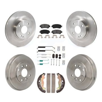 Front Rear Disc Brake Rotors Semi-Metallic Pad & Drum Kit (7Pc) For Toyota Yaris iA Scion K8S-104209