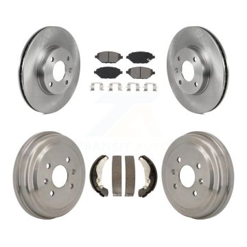 Front Rear Disc Brake Rotors Semi-Metallic Pad And Drum Kit For 2016-2021 Chevrolet Spark K8S-104210