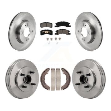 Front Rear Disc Brake Rotor Semi-Metallic Pad Drum Kit For 2017-2023 Mitsubishi Mirage G4 K8S-104211