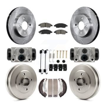 Front Rear Disc Brake Rotors Semi-Metallic Pad Drum Kit (9Pc) For Nissan Versa Note Micra K8S-104222