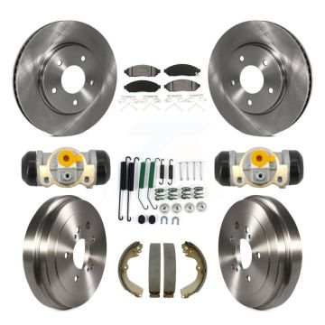 Front Rear Brake Rotor Semi-Metallic Pad & Drum Kit (9Pc) For Nissan NV200 Chevrolet City K8S-104224