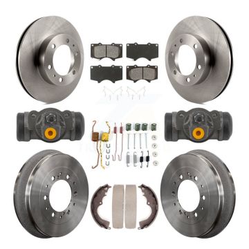Front Rear Disc Brake Rotors Semi-Metallic Pads And Drum Kit (9Pc) For Toyota Tacoma K8S-104225