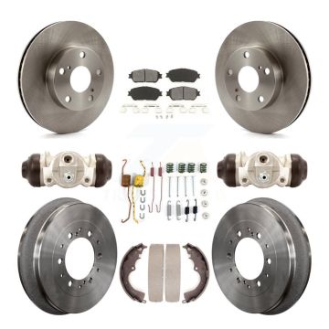 Front Rear Disc Brake Rotor Semi-Metallic Pad & Drum Kit (9Pc) For 2015 Toyota Tacoma 4WD K8S-104226