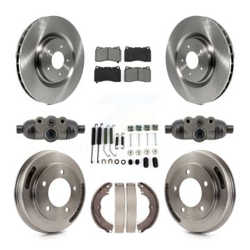 Front Rear Disc Brake Rotors Semi-Metallic Pads And Drum Kit (9Pc) For Mitsubishi Lancer K8S-104228