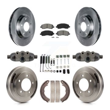 Front Rear Brake Rotors Semi-Metallic Pad & Drum Kit (9Pc) For 2008 Mitsubishi Lancer GTS K8S-104230