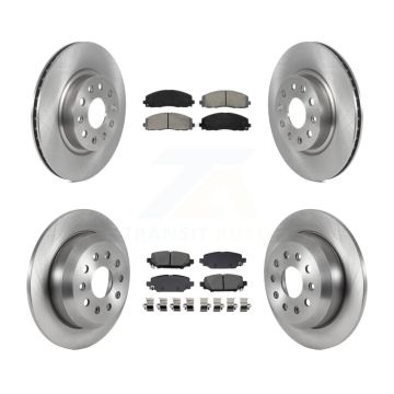 Front Rear Disc Brake Rotors And Semi-Metallic Pads Kit For 2018-2020 Jeep Wrangler Sport K8S-104254