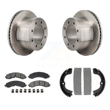 Rear Disc Rotors Semi-Metallic Pads & Parking Shoes Kit For GMC Sierra 3500 HD Chevrolet K8S-104276