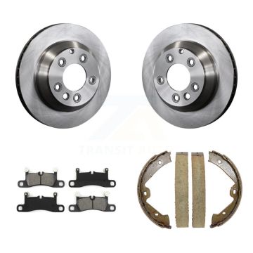 Rear Disc Rotors Semi-Metallic Pads And Parking Shoes Kit For Volkswagen Touareg Porsche K8S-104278