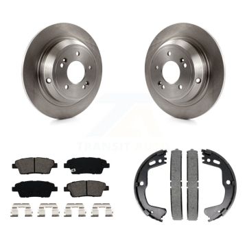 Rear Disc Rotors Semi-Metallic Pads And Parking Brake Shoes Kit For Hyundai Genesis G80 K8S-104294