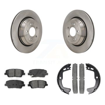 Rear Disc Rotors Semi-Metallic Pads And Parking Shoes Kit For 2018-2020 Genesis G80 3.3L K8S-104295