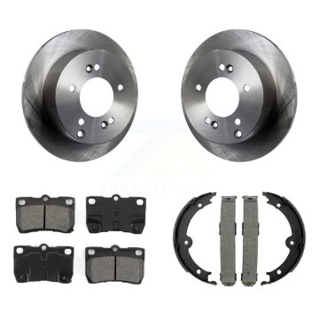 Rear Disc Rotors Semi-Metallic Pads And Parking Brake Shoes Kit For Lexus IS250 K8S-104298