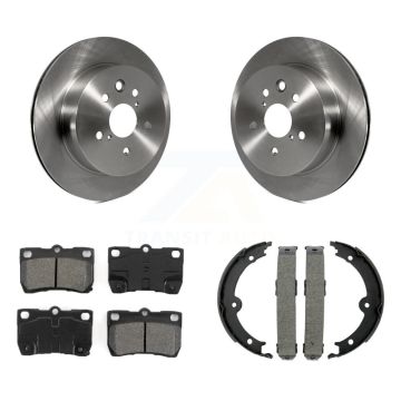 Rear Disc Rotors Semi-Metallic Pads & Parking Shoes Kit For Lexus IS250 IS350 GS350 GS300 K8S-104299