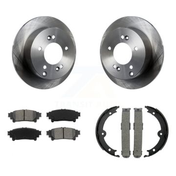 Rear Disc Rotors Semi-Metallic Pads And Parking Brake Shoes Kit For Lexus IS250 K8S-104300