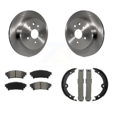 Rear Disc Rotors Semi-Metallic Pads And Parking Brake Shoes Kit For Lexus IS350 IS250 K8S-104301