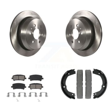 Rear Disc Rotors Semi-Metallic Pads & Parking Shoes Kit For Chevrolet Colorado GMC Canyon K8S-104303