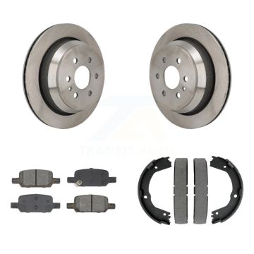 Rear Disc Rotors Semi-Metallic Pads & Parking Shoes Kit For Chevrolet Colorado GMC Canyon K8S-104304