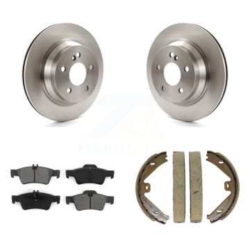 Rear Disc Rotors Semi-Metallic Pads Parking Shoes Kit For Mercedes-Benz E350 E400 CLS400 K8S-104307