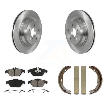 Rear Disc Rotors Semi-Metallic Pads And Parking Brake Shoes Kit For Mercedes-Benz E550 K8S-104308