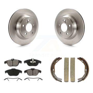 Rear Disc Rotors Semi-Metallic Pads & Parking Shoes Kit For 2010 Mercedes-Benz E350 Coupe K8S-104311