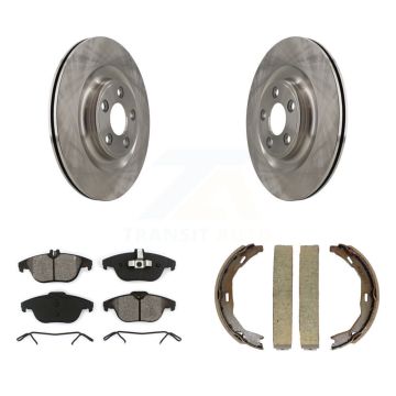 Rear Disc Rotors Semi-Metallic Pads And Parking Brake Shoes Kit For Mercedes-Benz E400 K8S-104312