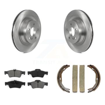 Rear Disc Rotors Semi-Metallic Pads And Parking Brake Shoes Kit For Mercedes-Benz E550 K8S-104314