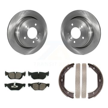 Rear Disc Rotors Semi-Metallic Pads Parking Shoes Kit For BMW 328i xDrive X1 328xi 325xi K8S-104324