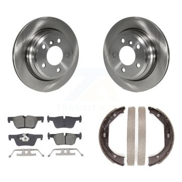 Rear Disc Rotors Semi-Metallic Pads Parking Shoes Kit For BMW 328i xDrive 330i 320i 428i K8S-104331