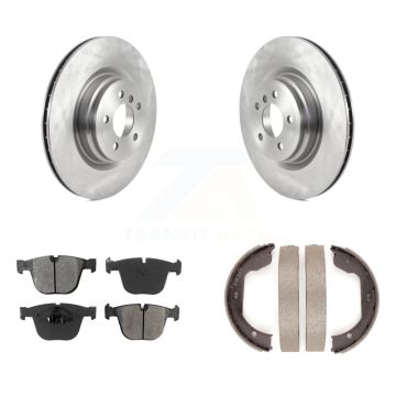Rear Disc Rotors Semi-Metallic Pads Parking Shoes Kit For BMW 750i xDrive 750Li 550i GT 7 K8S-104338