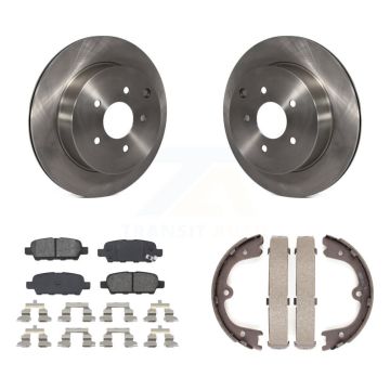 Rear Disc Rotors Semi-Metallic Pads Parking Shoes Kit For Nissan Murano INFINITI QX60 Q50 K8S-104354