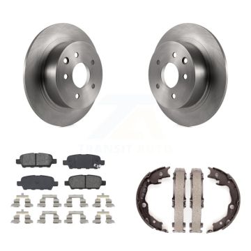 Rear Disc Rotors Semi-Metallic Pads And Parking Brake Shoes Kit For Nissan Sentra Juke K8S-104364